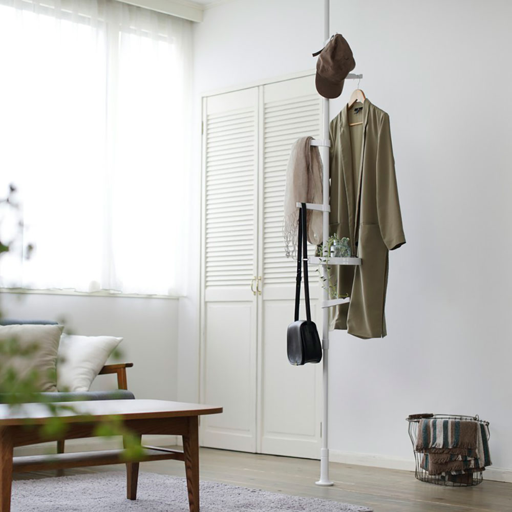 【送料込み】アイリス スタイル伸縮ポールラック<ホワイト>