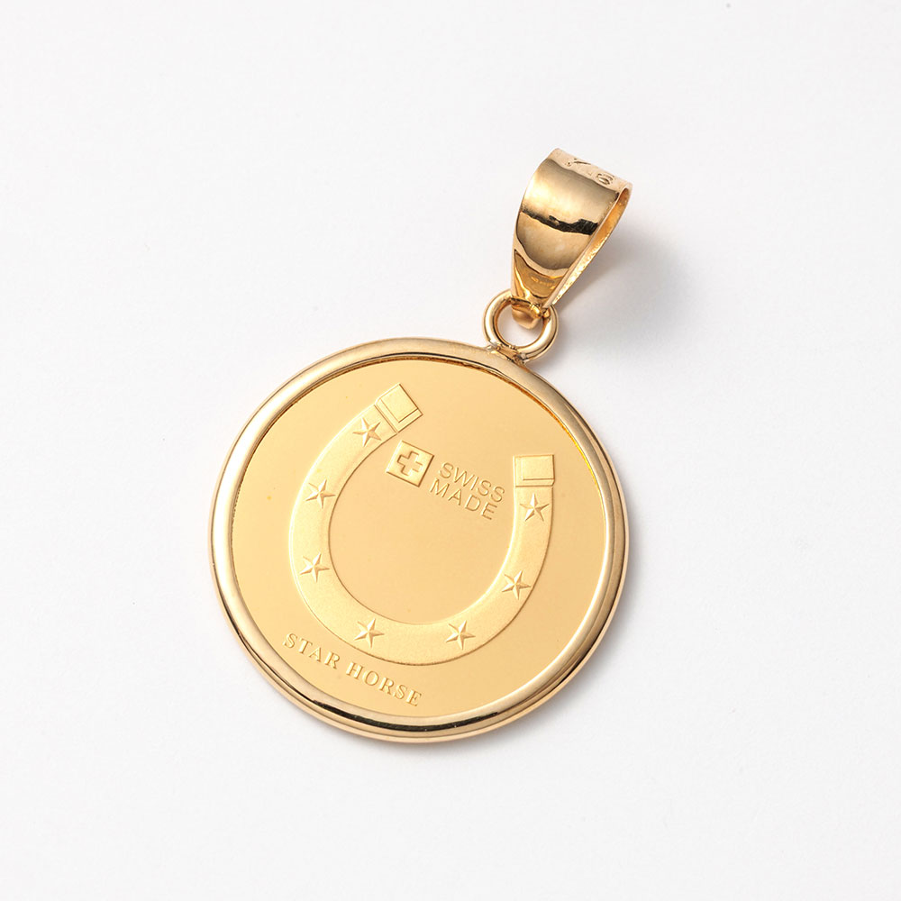 24金コイン/18金枠 ホース1/25オンス コイントップ