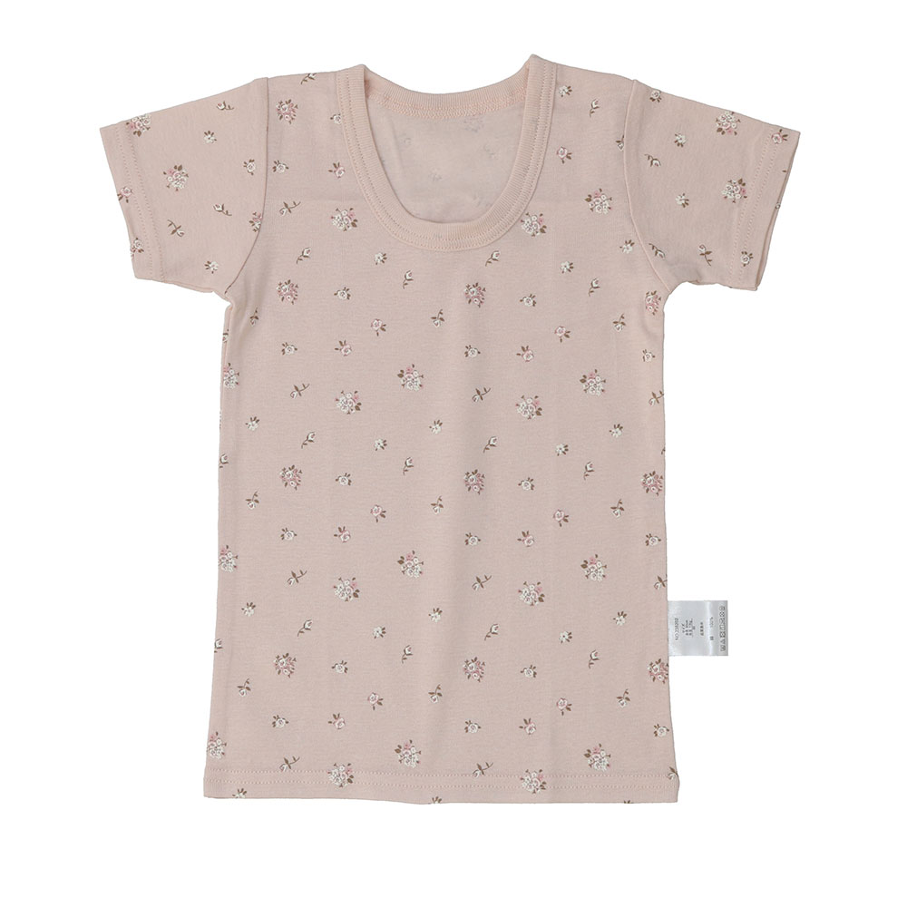 ベビー 綿100%フライス 総柄&総柄 2枚組半袖スリーマー