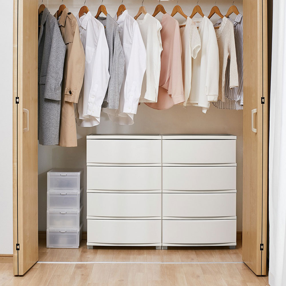 【送料込み】アイリス ワイドチェスト <ホワイト>