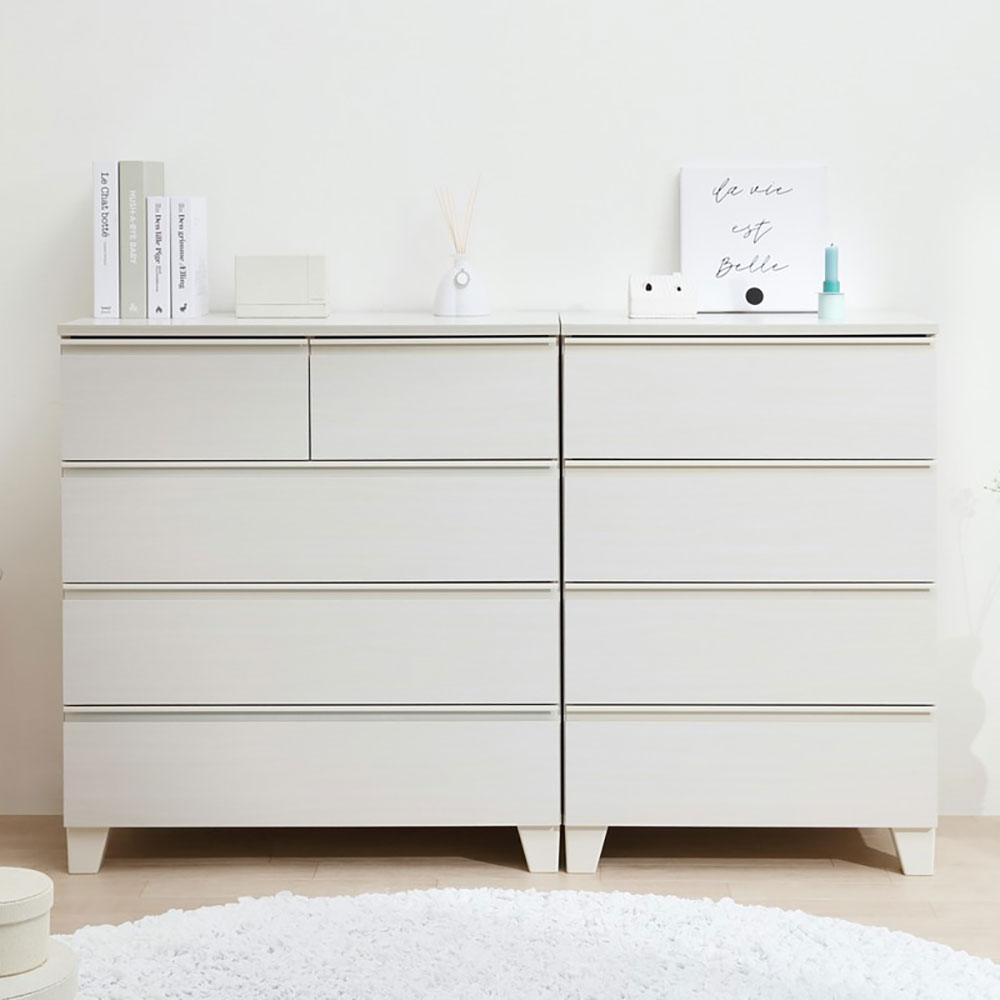 【送料込み】アイリス ウッドチェスト脚付き<オフホワイト>