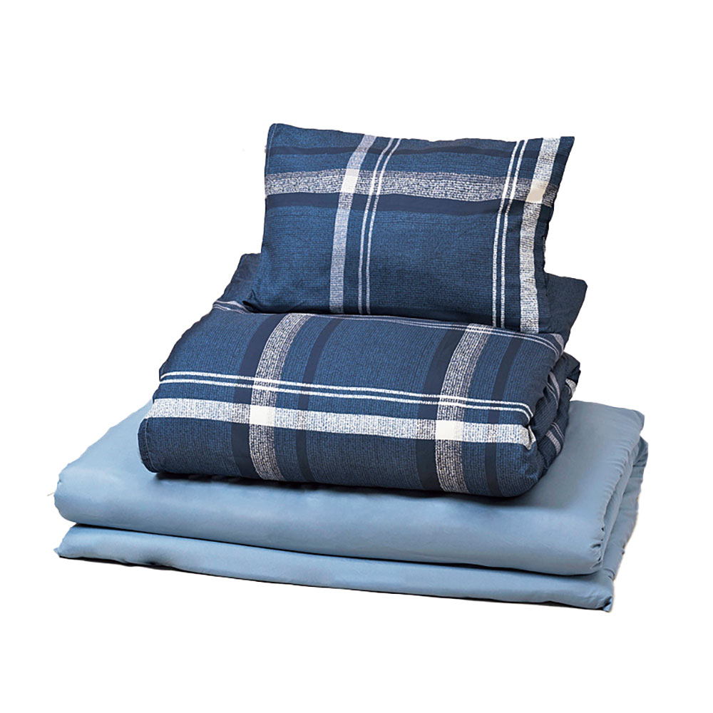 【送料無料】合繊寝具6点セット ネイビー