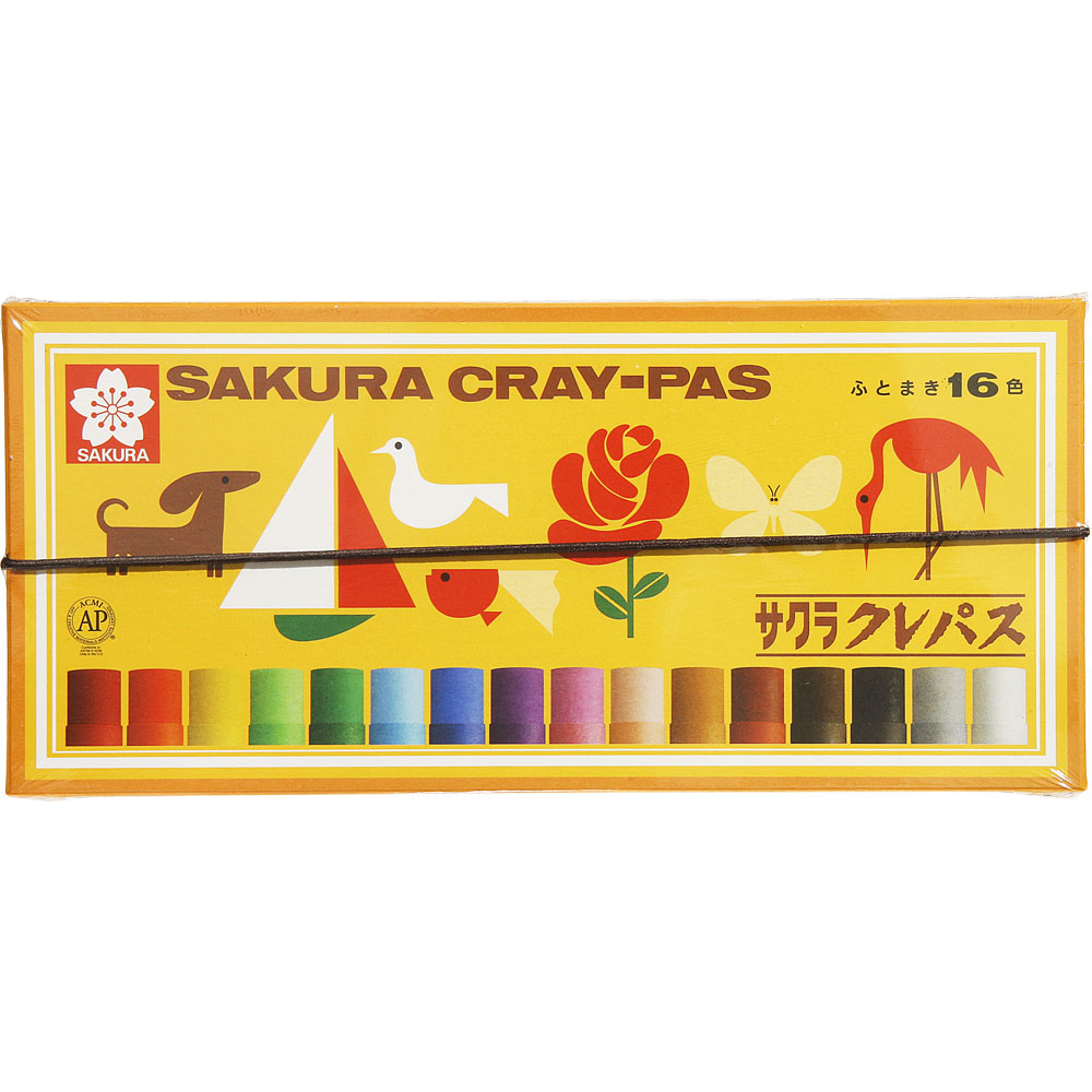 サクラクレパス　クレパス16色　LP16Rゴム付