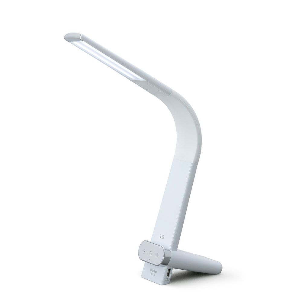 【送料込み】アイリス　LEDデスクライトQi充電シリーズ 縦置きタイプ 調光・調色　ホワイト　LDL-QLDL-W