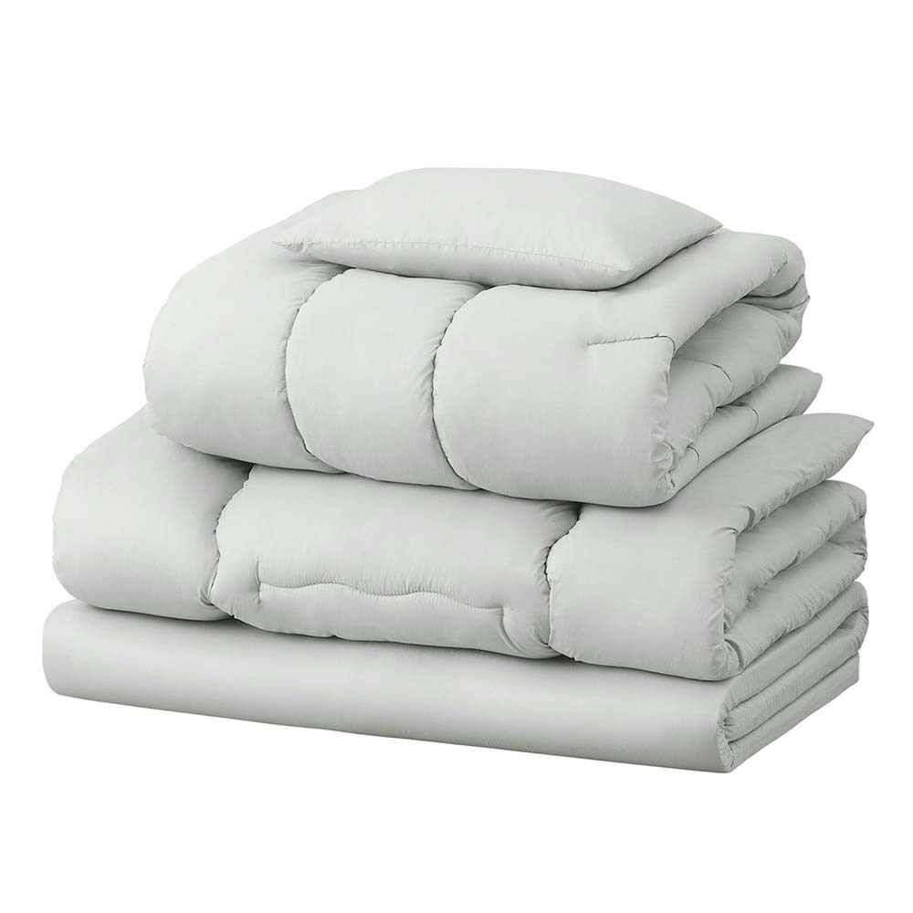 【送料込み】マットレス付き布団５点セットKFS-M5S　ライトグレー