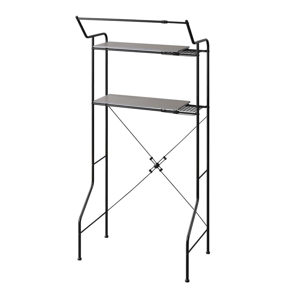 【送料込み】アイリス　伸縮スタイルランドリーラック ハンガーバー付き＜ブラック>　HSLR-EX895