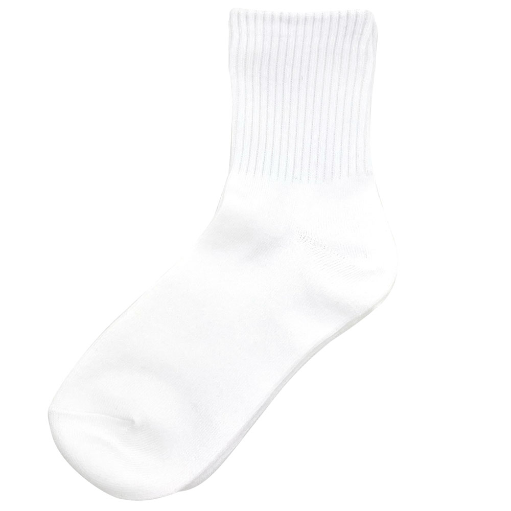学校へ行こう　無地ショートソックス　２足組　シロ
