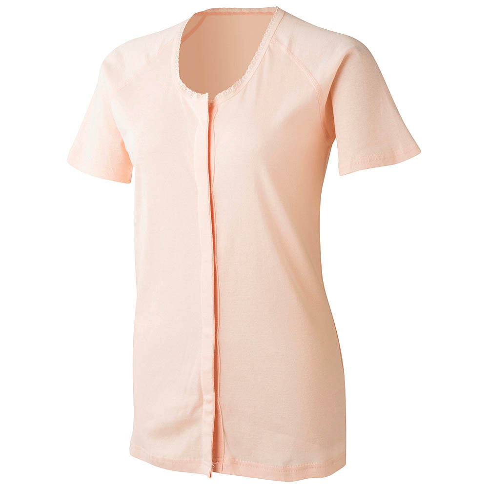 婦人　2枚組　 着脱簡単ホック式前開き　3分袖スリーマ