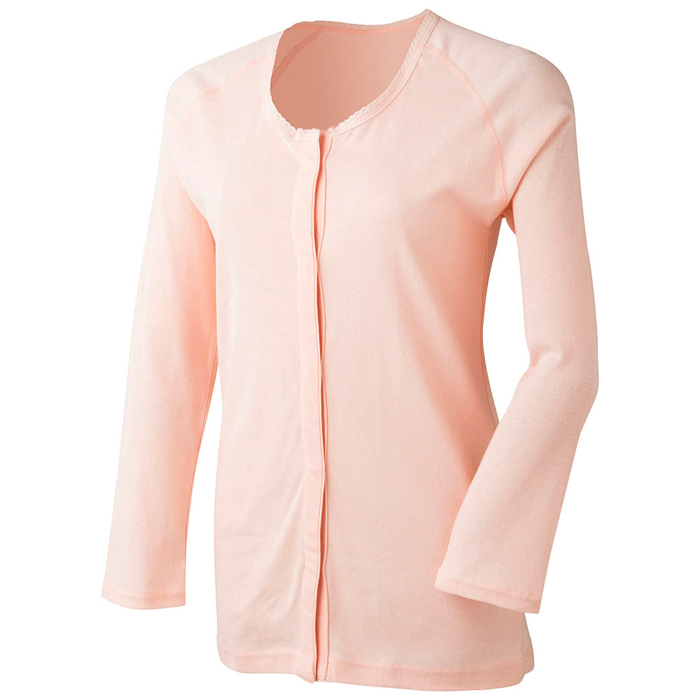 婦人　2枚組　 着脱簡単ホック式前開き　8分袖スリーマ