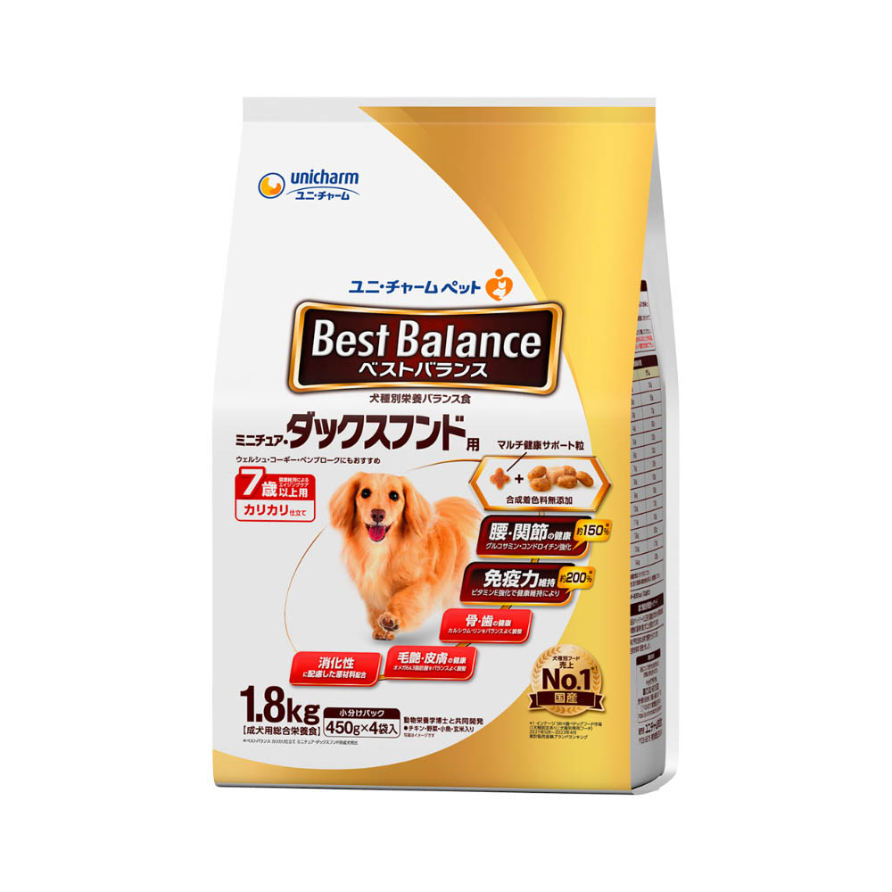 ベストバランス　カリカリ仕立て ミニチュア･ダックスフンド用7歳以上用1.8kg