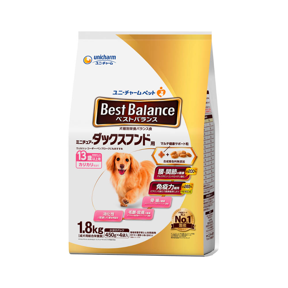ベストバランス　カリカリ仕立て ミニチュア･ダックスフンド用13歳以上用1.8kg