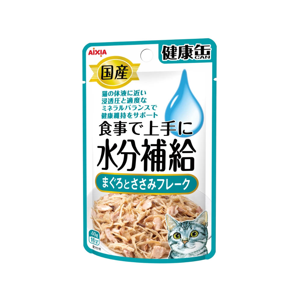 国産　健康缶パウチ　水分補給　まぐろとささみフレーク 40g
