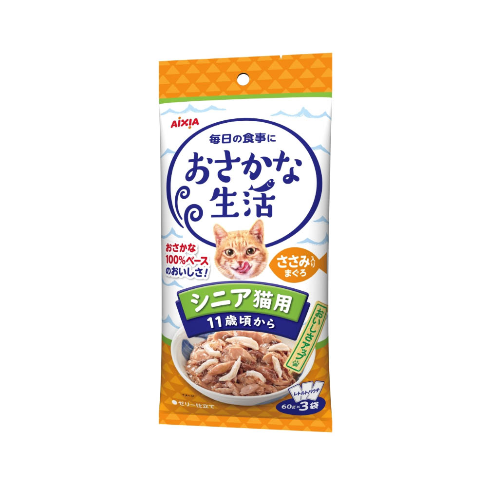 おさかな生活　シニア猫用　ささみ入りまぐろ 180g