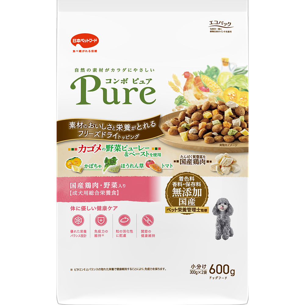 コンボピュアドッグ国産鶏肉・野菜入り600g
