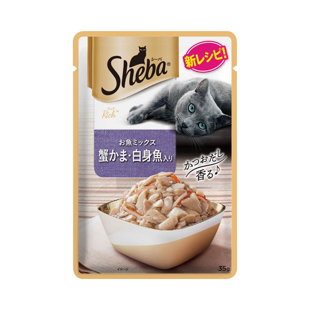 シーバ　リッチ　お魚ミックス蟹かま・白身魚入り35g