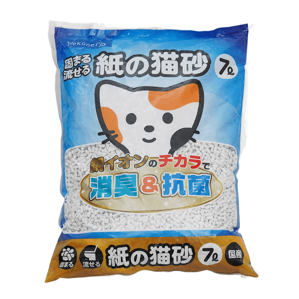 nekoneru 固まる流せる紙の猫砂7L