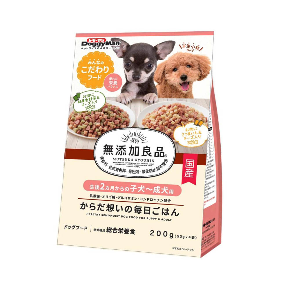 ドギーマン　無添加良品からだ想いの毎日ごはん子犬～成犬用200g(50g×4袋)