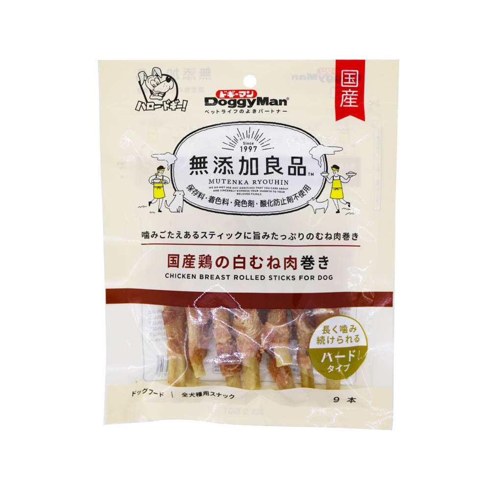 ドギーマン　無添加良品国産鶏の白むね肉巻き9本