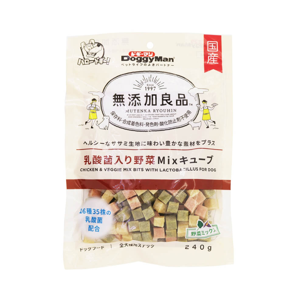 ドギーマン 無添加良品乳酸菌入り野菜Mixキューブ240g