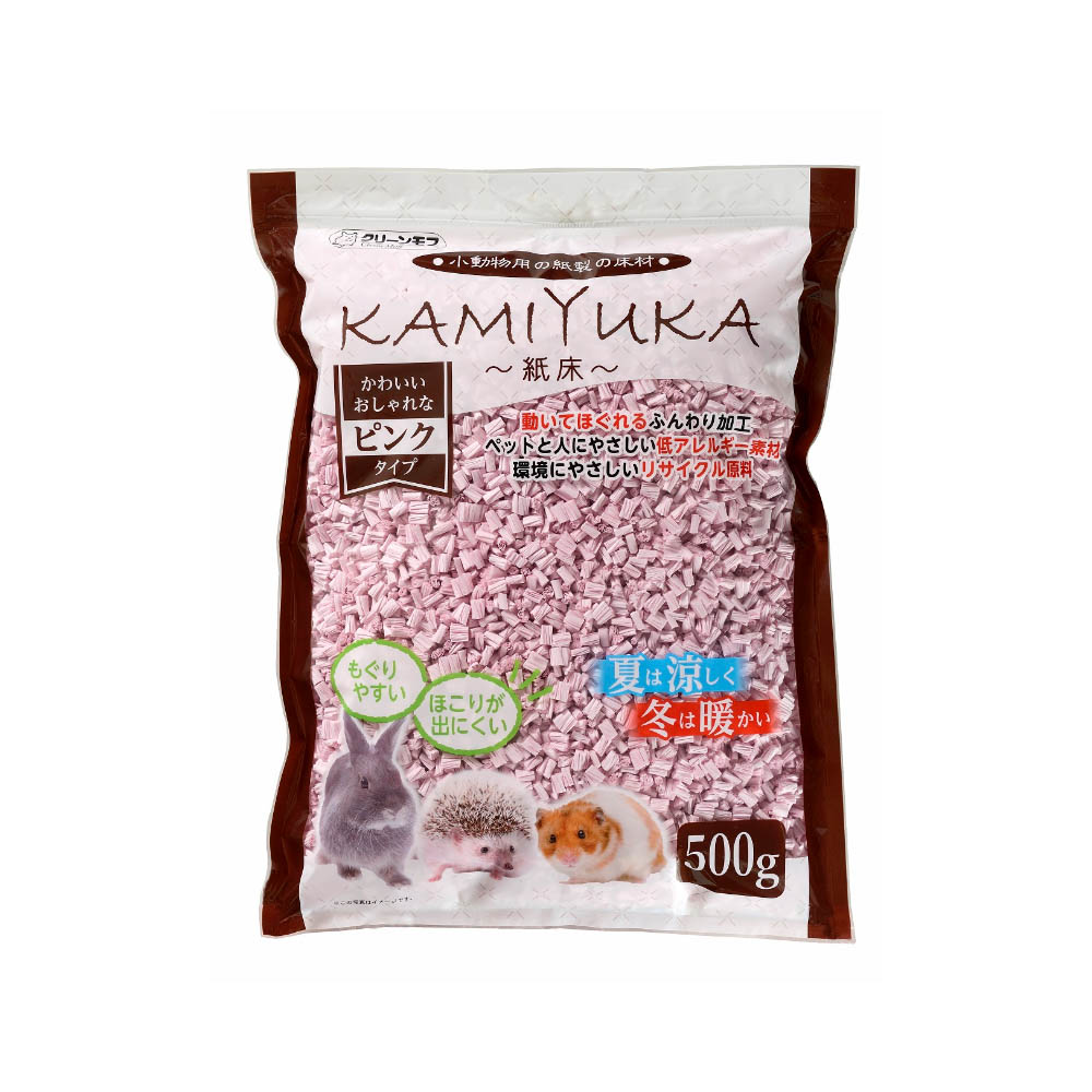 クリーンモフ 小動物用床材KAMIYUKA~紙床~ ピンク 500g