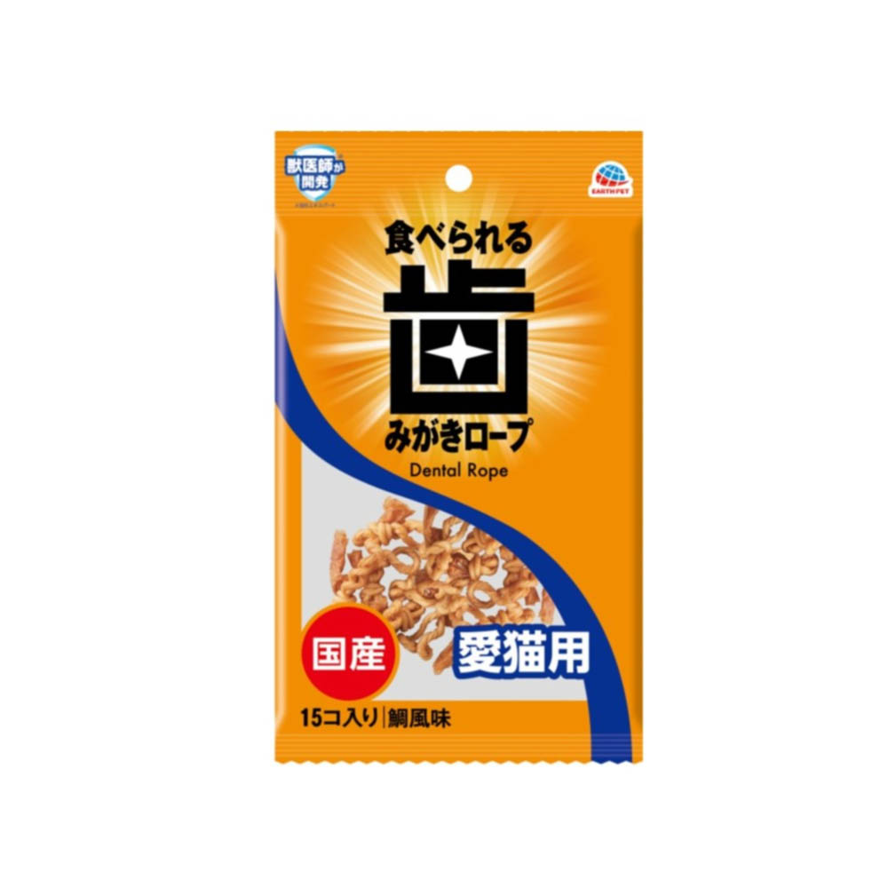アース・ペット　歯みがきロープ愛猫用コラーゲン徳用15個