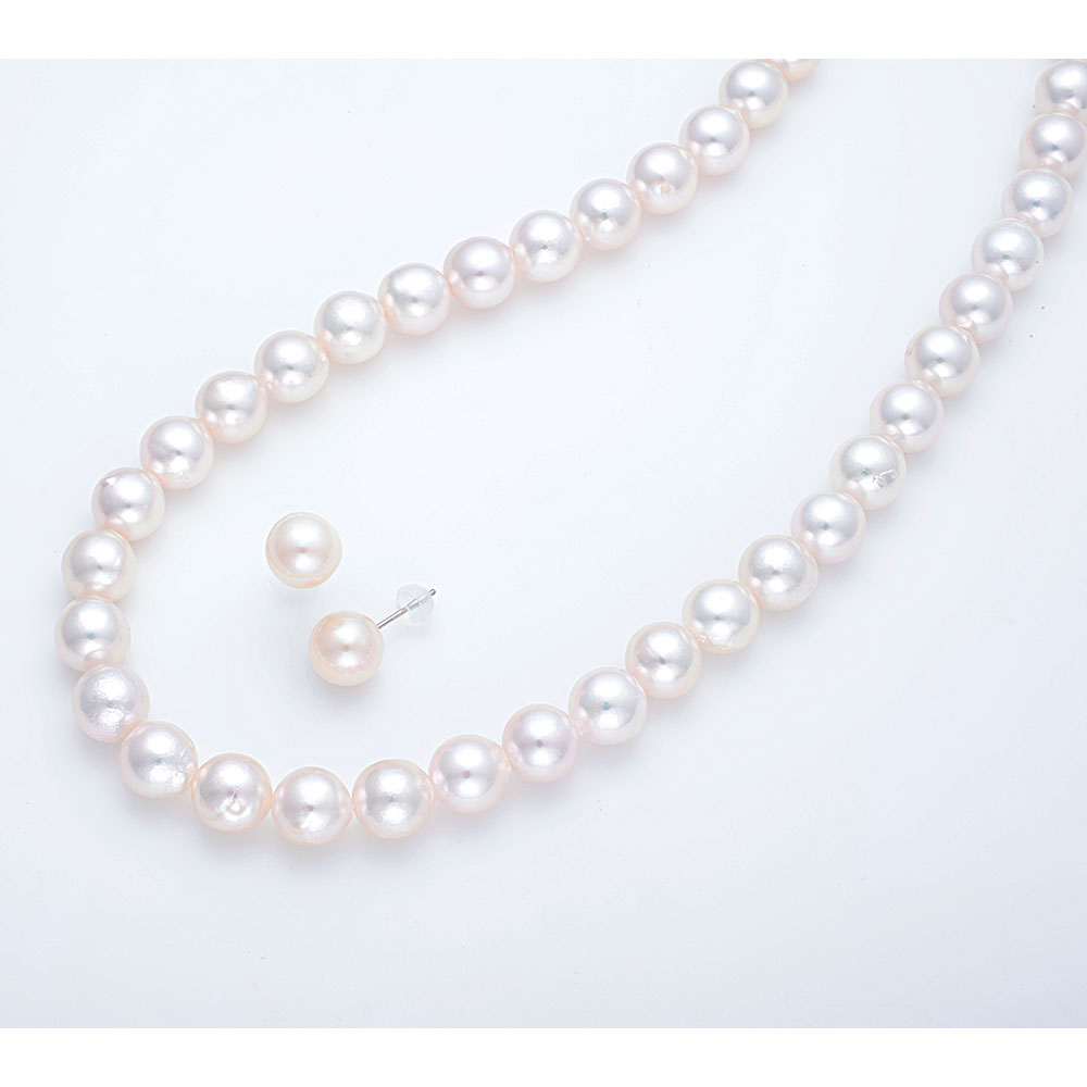 本真珠ネックレスセット 8.0mm ピアス付き