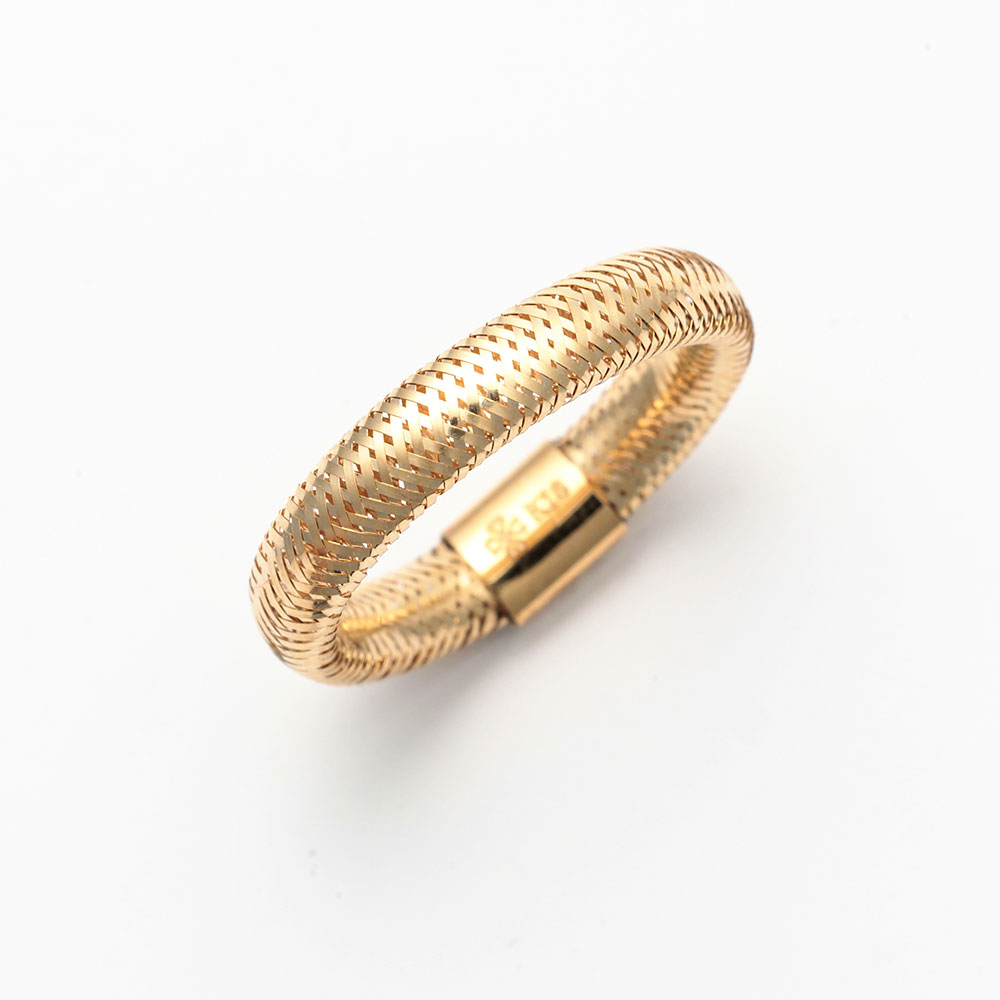 18金イエローゴールド メッシュ フリーサイズフリーリング