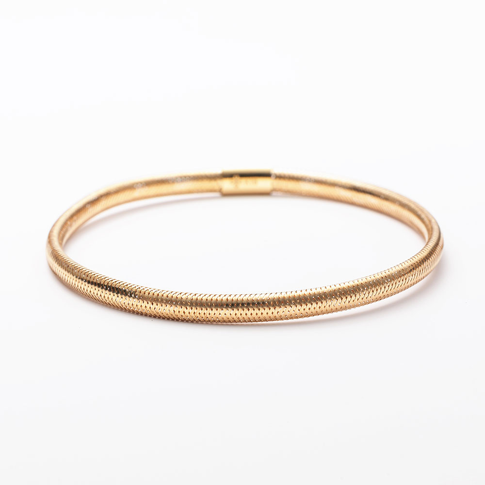 18金イエローゴールド メッシュ フリーバングル