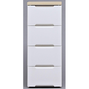 【送料込み】アイリス　ウッドトップチェスト ＜ホワイト/ペアー＞　HG-324