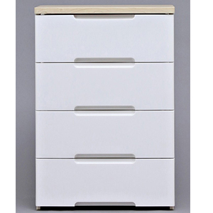 【送料込み】アイリス　ウッドトップチェスト ＜ホワイト/ペアー＞　HG-554