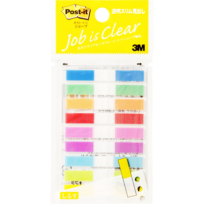 3M　ポストイット　透明見出し　44×6mm　9色×20枚　680MSH