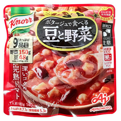 味の素　クノール　ポタージュで食べる豆と野菜　深いコクの完熟トマト　180g