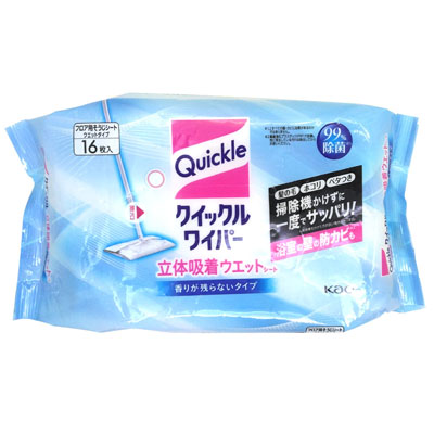 花王　クイックルワイパー　立体吸着　ウエットシート 　 16枚入