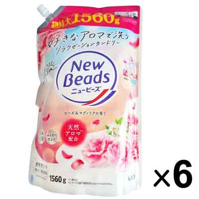花王　ニュービーズ　ローズ&マグノリアの香り　つめかえ用　1560g×6個