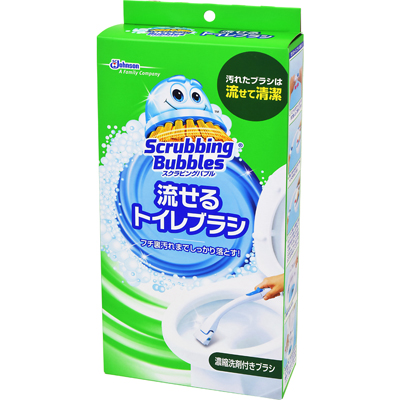 スクラビングバブル　流せるトイレブラシ　本体+付替　4コ入 ( 1セット )