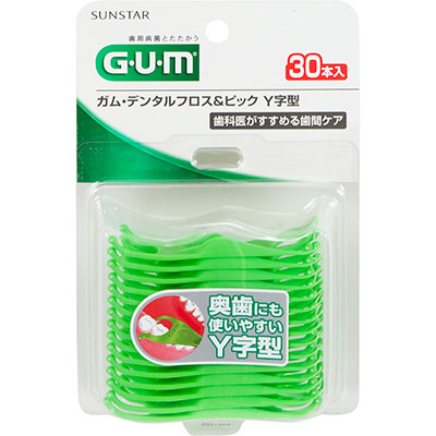 サンスター　GUMガム　デンタルフロス&ピック　Y字型　30本入