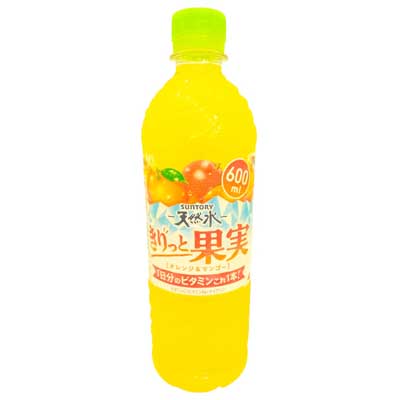 サントリー　天然水　きりっと果実　オレンジ&マンゴー　600ml