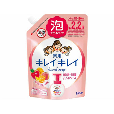 ライオン　キレイキレイ　薬用泡ハンドソープ　フルーツミックスの香り　つめかえ用大サイズ　450ml