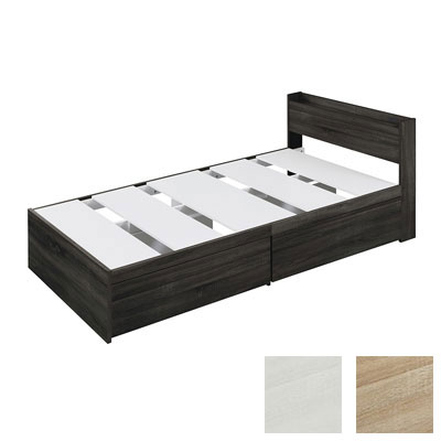 【送料込み】アイリス　大容量収納ベッド宮付き＜ブラック＞　DSBM-S