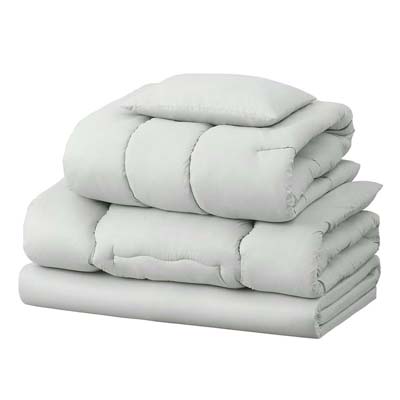 【送料込み】マットレス付き布団５点セットKFS-M5S　ライトグレー