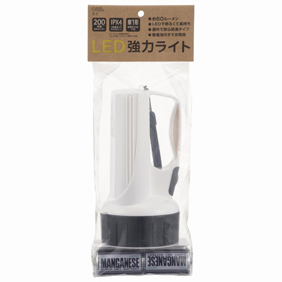 オーム電機　LED強力ライト　防滴タイプ　60ルーメン　E-5　08-1505