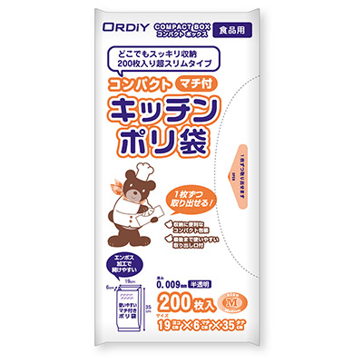 オルディ　コンパクト　キッチンポリ袋　M　半透明　200袋入