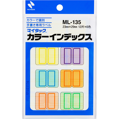 ニチバン　マイタックラベル　ラミネートカラーインデックス　ML-135
