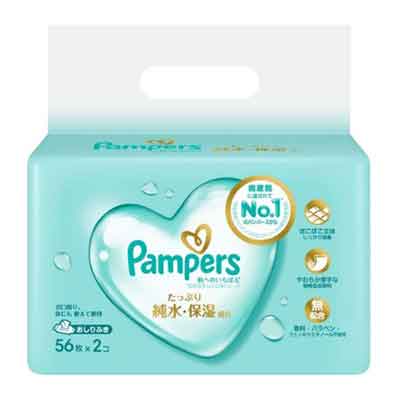 パンパース　肌へのいちばんおしりふき　56枚×2個