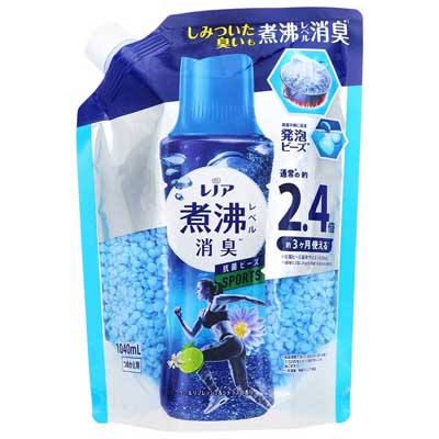 P＆G　レノア　煮沸レベル消臭抗菌ビーズSPORTS クールリフレッシュ&シトラスの香り　詰替用特大　1040ml