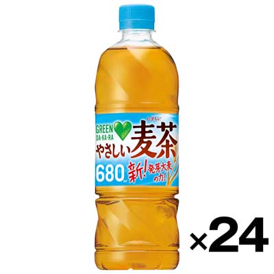 【ケース販売】サントリーフーズ　グリーンダカラ　やさしい麦茶　680ml×24本