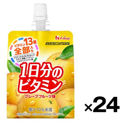 【ケース販売】ハウス食品　1日分のビタミンゼリー　グレープフルーツ　180g×24個