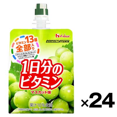 【ケース販売】ハウス食品　1日分のビタミンゼリーマスカツト味　180g×24個