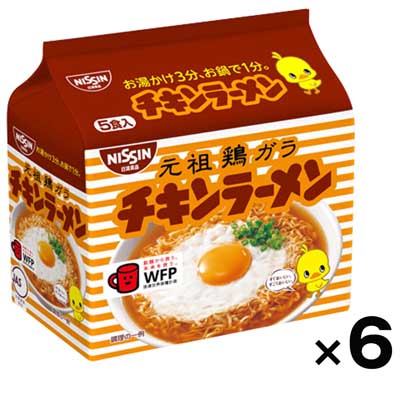 【ケース販売】日清食品 チキンラーメン5食（445g）×6袋
