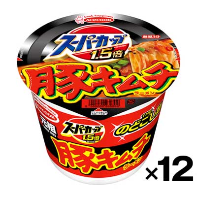 【ケース販売】エースコック スーパーカップ　１．５倍新豚キムチラーメン　107g×12個